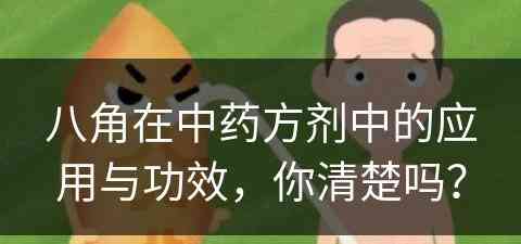 八角在中药方剂中的应用与功效，你清楚吗？